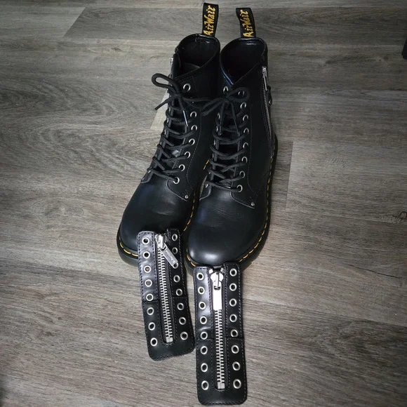 Dr. Martens Air Wair 1460 BLACK WANAMA TWIN ZIP 8 EYE BOOT - Picture 12 of 12